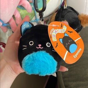 Squishmallows Epinine Black and Blue Cat Plush clip